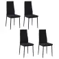 Pack de 4 Sillas de Cocina Modernas Tapizadas en Lino y Patas de Metal para Salón Carga 120 kg 41x50x97 cm Negro