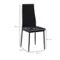 Pack de 4 Sillas de Cocina Modernas Tapizadas en Lino y Patas de Metal para Salón Carga 120 kg 41x50x97 cm Negro