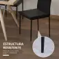 Pack de 4 Sillas de Cocina Modernas Tapizadas en Lino y Patas de Metal para Salón Carga 120 kg 41x50x97 cm Negro