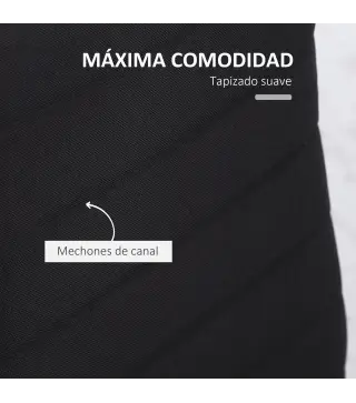 Pack de 4 Sillas de Cocina Modernas Tapizadas en Lino y Patas de Metal para Salón Carga 120 kg 41x50x97 cm Negro