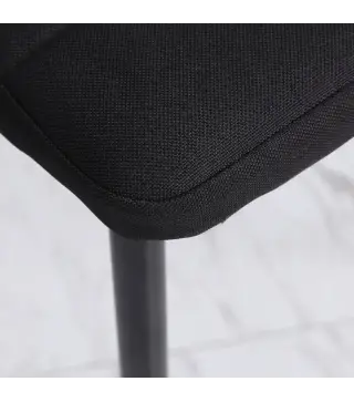 Pack de 4 Sillas de Cocina Modernas Tapizadas en Lino y Patas de Metal para Salón Carga 120 kg 41x50x97 cm Negro
