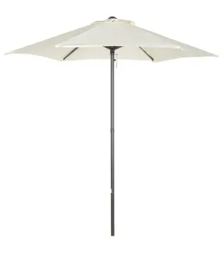 Parasol de Terraza con Mástil de Aluminio Techo de Ventilación y Poste Desmontable Impermeable para Patio Beige