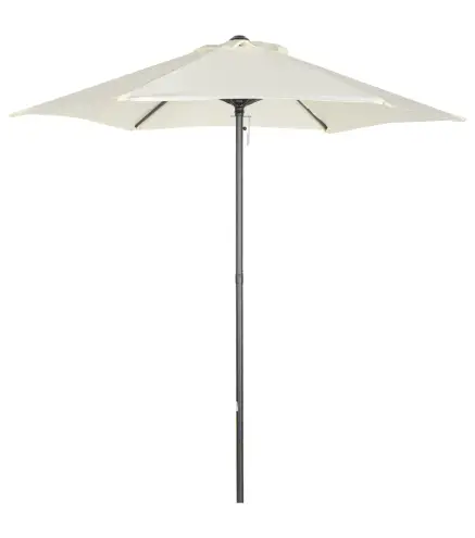 Parasol de Terraza con Mástil de Aluminio Techo de Ventilación y Poste Desmontable Impermeable para Patio Beige