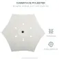 Parasol de Terraza con Mástil de Aluminio Techo de Ventilación y Poste Desmontable Impermeable para Patio Beige Parasol de Terraza con Mástil de Aluminio Techo de Ventilación y Poste Desmontable Impermeable para Patio Beige