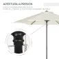 Parasol de Terraza con Mástil de Aluminio Techo de Ventilación y Poste Desmontable Impermeable para Patio Beige Parasol de Terraza con Mástil de Aluminio Techo de Ventilación y Poste Desmontable Impermeable para Patio Beige