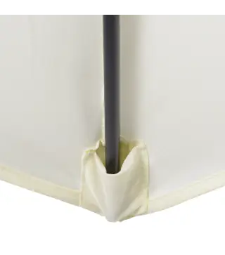 Parasol de Terraza con Mástil de Aluminio Techo de Ventilación y Poste Desmontable Impermeable para Patio Beige