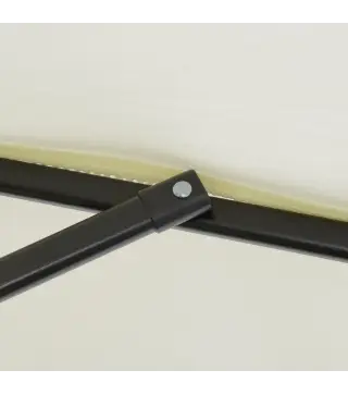 Parasol de Terraza con Mástil de Aluminio Techo de Ventilación y Poste Desmontable Impermeable para Patio Beige