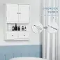 Armario de Pared para Baño Armario Colgante de Baño con 2 Puertas y 2 Cajones para Cocina 50,8x17,8x66 cm Blanco Armario de Pared para Baño Armario Colgante de Baño con 2 Puertas y 2 Cajones para Cocina 50,8x17,8x66 cm Blanco