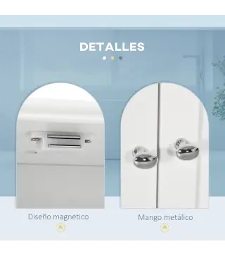 Armario de Pared para Baño Armario Colgante de Baño con 2 Puertas y 2 Cajones para Cocina 50,8x17,8x66 cm Blanco