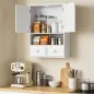 Armario de Pared para Baño Armario Colgante de Baño con 2 Puertas y 2 Cajones para Cocina 50,8x17,8x66 cm Blanco Armario de Pared para Baño Armario Colgante de Baño con 2 Puertas y 2 Cajones para Cocina 50,8x17,8x66 cm Blanco