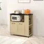 Carrito de Cocina con Ruedas 2 Puertas Estante Ajustable Especieros para Comedor 75x40x80,5 cm Natural Carrito de Cocina con Ruedas 2 Puertas Estante Ajustable Especieros para Comedor 75x40x80,5 cm Natural