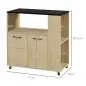 Carrito de Cocina con Ruedas 2 Puertas Estante Ajustable Especieros para Comedor 75x40x80,5 cm Natural Carrito de Cocina con Ruedas 2 Puertas Estante Ajustable Especieros para Comedor 75x40x80,5 cm Natural
