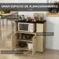 Carrito de Cocina con Ruedas 2 Puertas Estante Ajustable Especieros para Comedor 75x40x80,5 cm Natural Carrito de Cocina con Ruedas 2 Puertas Estante Ajustable Especieros para Comedor 75x40x80,5 cm Natural