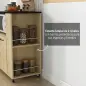 Carrito de Cocina con Ruedas 2 Puertas Estante Ajustable Especieros para Comedor 75x40x80,5 cm Natural Carrito de Cocina con Ruedas 2 Puertas Estante Ajustable Especieros para Comedor 75x40x80,5 cm Natural