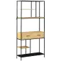 Estantería Estilo Industrial de 5 Niveles Mueble Estantes Almacenaje con 2 Cajones y Marco de Metal 80x30x170,5 cm Roble Estantería Estilo Industrial de 5 Niveles Mueble Estantes Almacenaje con 2 Cajones y Marco de Metal 80x30x170,5 cm Roble