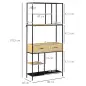 Estantería Estilo Industrial de 5 Niveles Mueble Estantes Almacenaje con 2 Cajones y Marco de Metal 80x30x170,5 cm Roble Estantería Estilo Industrial de 5 Niveles Mueble Estantes Almacenaje con 2 Cajones y Marco de Metal 80x30x170,5 cm Roble