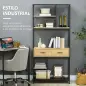 Estantería Estilo Industrial de 5 Niveles Mueble Estantes Almacenaje con 2 Cajones y Marco de Metal 80x30x170,5 cm Roble Estantería Estilo Industrial de 5 Niveles Mueble Estantes Almacenaje con 2 Cajones y Marco de Metal 80x30x170,5 cm Roble