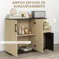 Aparador de Salón Estrecho con 2 Puertas 2 Cajones Estante Ajustable 90x30x75,5 cm Natural y Negro