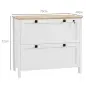 Mueble Archivador con 2 Cajones 2 Barras Colgantes Cerradura y 2 Llaves para Tamaño A4 79x40x72 cm Blanco y Roble