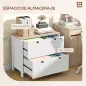 Mueble Archivador con 2 Cajones 2 Barras Colgantes Cerradura y 2 Llaves para Tamaño A4 79x40x72 cm Blanco y Roble