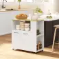 Carrito de Cocina con Ruedas 2 Puertas Estante Ajustable Especieros para Comedor 75x40x80,5 cm Blanco Carrito de Cocina con Ruedas 2 Puertas Estante Ajustable Especieros para Comedor 75x40x80,5 cm Blanco