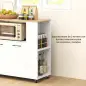 Carrito de Cocina con Ruedas 2 Puertas Estante Ajustable Especieros para Comedor 75x40x80,5 cm Blanco Carrito de Cocina con Ruedas 2 Puertas Estante Ajustable Especieros para Comedor 75x40x80,5 cm Blanco