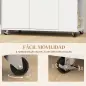 Carrito de Cocina con Ruedas 2 Puertas Estante Ajustable Especieros para Comedor 75x40x80,5 cm Blanco Carrito de Cocina con Ruedas 2 Puertas Estante Ajustable Especieros para Comedor 75x40x80,5 cm Blanco