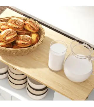 Carrito de Cocina con Ruedas 2 Puertas Estante Ajustable Especieros para Comedor 75x40x80,5 cm Blanco