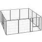 Parque para Perros de 12 Paneles 68x80 cm Corral Plegable para Perros Medianos con Puertas y Cierre Negro