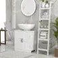 Armario de Baño Bajo Lavabo con Puerta Doble y Estante Ajustable Carga 20 kg 60x30x60 cm Blanco Armario de Baño Bajo Lavabo con Puerta Doble y Estante Ajustable Carga 20 kg 60x30x60 cm Blanco