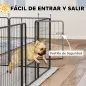 Parque para Perros de 12 Paneles 68x80 cm Corral Plegable para Perros Medianos con Puertas y Cierre Negro
