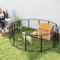 Parque para Perros de 12 Paneles 68x80 cm Corral Plegable para Perros Medianos con Puertas y Cierre Negro