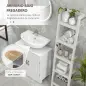 Armario de Baño Bajo Lavabo con Puerta Doble y Estante Ajustable Carga 20 kg 60x30x60 cm Blanco Armario de Baño Bajo Lavabo con Puerta Doble y Estante Ajustable Carga 20 kg 60x30x60 cm Blanco