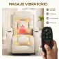 Sillón de Masaje Giratorio Sillón Relax Reclinable con 8 Puntos de Masaje Función de Calefacción 82x99x103 cm Crema