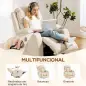 Sillón de Masaje Giratorio Sillón Relax Reclinable con 8 Puntos de Masaje Función de Calefacción 82x99x103 cm Crema