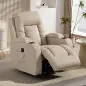 Sillón de Masaje Giratorio Sillón Relax Reclinable con 8 Puntos de Masaje Función de Calefacción 82x99x103 cm Crema