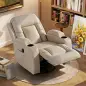 Sillón de Masaje Giratorio Sillón Relax Reclinable con 8 Puntos de Masaje Función de Calefacción 82x99x103 cm Crema