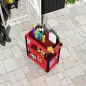 Carro de Herramientas con 3 Estantes Ruedas y Asas para Garaje Mecánico Hogar Carga 120 kg Rojo y Negro