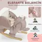 Caballito Balancín para Bebés con Sonido de Elefante y Cinturón de Seguridad de 3 Puntos Base de Madera Marrón Caballito Balancín para Bebés con Sonido de Elefante y Cinturón de Seguridad de 3 Puntos Base de Madera Marrón