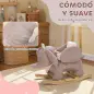 Caballito Balancín para Bebés con Sonido de Elefante y Cinturón de Seguridad de 3 Puntos Base de Madera Marrón Caballito Balancín para Bebés con Sonido de Elefante y Cinturón de Seguridad de 3 Puntos Base de Madera Marrón