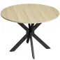 Mesa de Cocina Plegable Redonda para 2-6 Personas con Ala Abatible Marco de Acero Doble X Ø110x76 cm Natural Mesa de Cocina Plegable Redonda para 2-6 Personas con Ala Abatible Marco de Acero Doble X Ø110x76 cm Natural