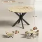 Mesa de Cocina Plegable Redonda para 2-6 Personas con Ala Abatible Marco de Acero Doble X Ø110x76 cm Natural Mesa de Cocina Plegable Redonda para 2-6 Personas con Ala Abatible Marco de Acero Doble X Ø110x76 cm Natural