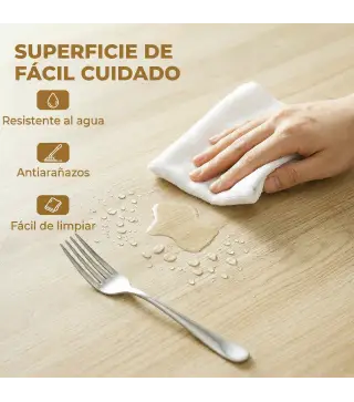Mesa de Cocina Plegable Redonda para 2-6 Personas con Ala Abatible Marco de Acero Doble X Ø110x76 cm Natural