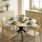 Mesa de Cocina Plegable Redonda para 2-6 Personas con Ala Abatible Marco de Acero Doble X Ø110x76 cm Natural Mesa de Cocina Plegable Redonda para 2-6 Personas con Ala Abatible Marco de Acero Doble X Ø110x76 cm Natural