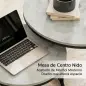 Juego de 2 Mesas de Centro Mesas Nido Moderna Mesitas Auxiliares Redondas Efecto Mármol Marco de Metal Gris Juego de 2 Mesas de Centro Mesas Nido Moderna Mesitas Auxiliares Redondas Efecto Mármol Marco de Metal Gris