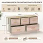 Cómoda con 5 Cajones de Tela Cómoda para Dormitorio Marco de Metal Cajonera para Salón Oficina Natural y Blanco Cómoda con 5 Cajones de Tela Cómoda para Dormitorio Marco de Metal Cajonera para Salón Oficina Natural y Blanco