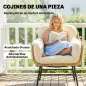 Conjunto de Jardín Exterior de 3 Piezas de Ratán PE 2 Sillas con Cojines Suaves y Mesa de Vidrio Templado Caqui Conjunto de Jardín Exterior de 3 Piezas de Ratán PE 2 Sillas con Cojines Suaves y Mesa de Vidrio Templado Caqui