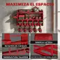 Organizador de Herramientas de Jardín Estante de Almacenamiento de Pared de 2 Niveles para Garaje con Bandeja y Ganchos Organizador de Herramientas de Jardín Estante de Almacenamiento de Pared de 2 Niveles para Garaje con Bandeja y Ganchos