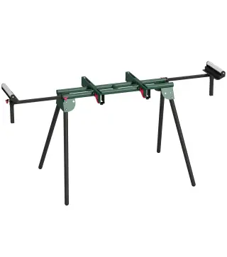 Soporte Sierra Ingletadora Universal con Rodillos Extensibles 94-195 cm Ajustable y Plegable Carga 150 kg Verde