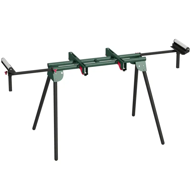Soporte Sierra Ingletadora Universal con Rodillos Extensibles 94-195 cm Ajustable y Plegable Carga 150 kg Verde Soporte Sierra Ingletadora Universal con Rodillos Extensibles 94-195 cm Ajustable y Plegable Carga 150 kg Verde